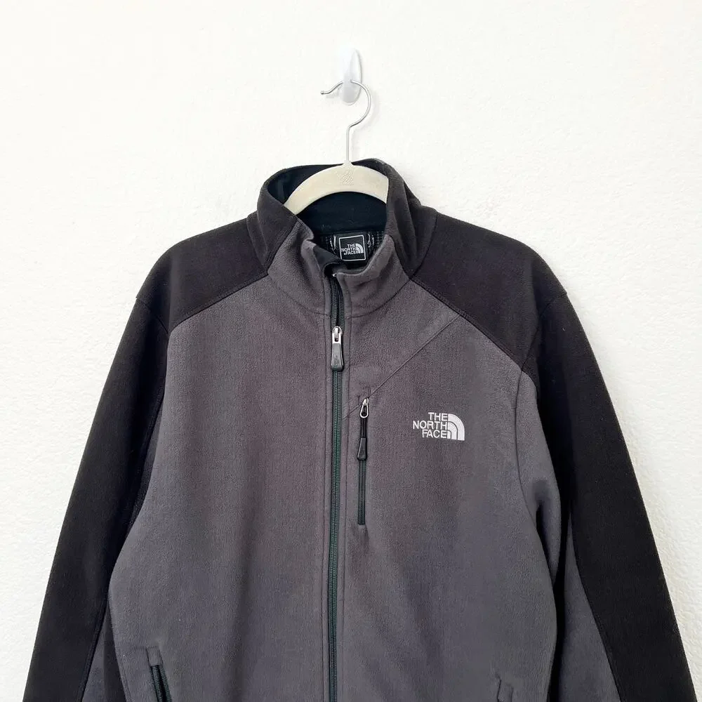 [The North Face] Gray Black Full Zip Apex Fleece Softshell Jacket Size Medium M